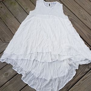 Flowy boho semi-sheer tunic minidress